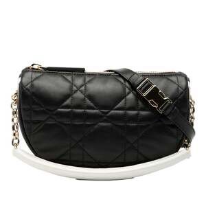 CHRISTIAN DIOR Black Leather Shoulder Bag